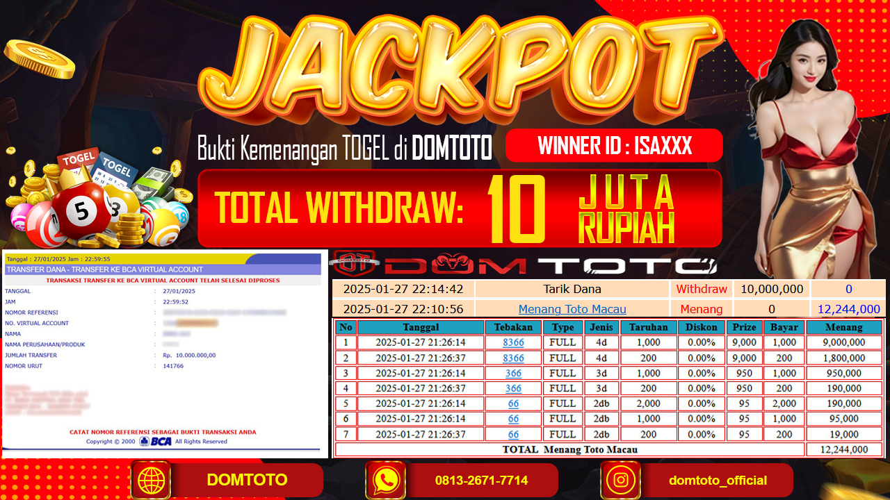 JACKPOT TOGEL HONGKONG 27  JANUARI 2025